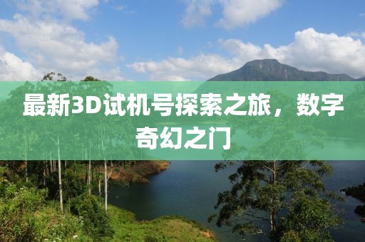 最新3D试机号探索之旅，数字奇幻之门